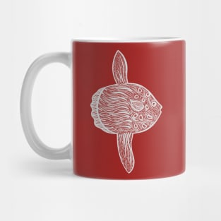 Common Mola or Ocean Sunfish - hand drawn marine animal design Mug